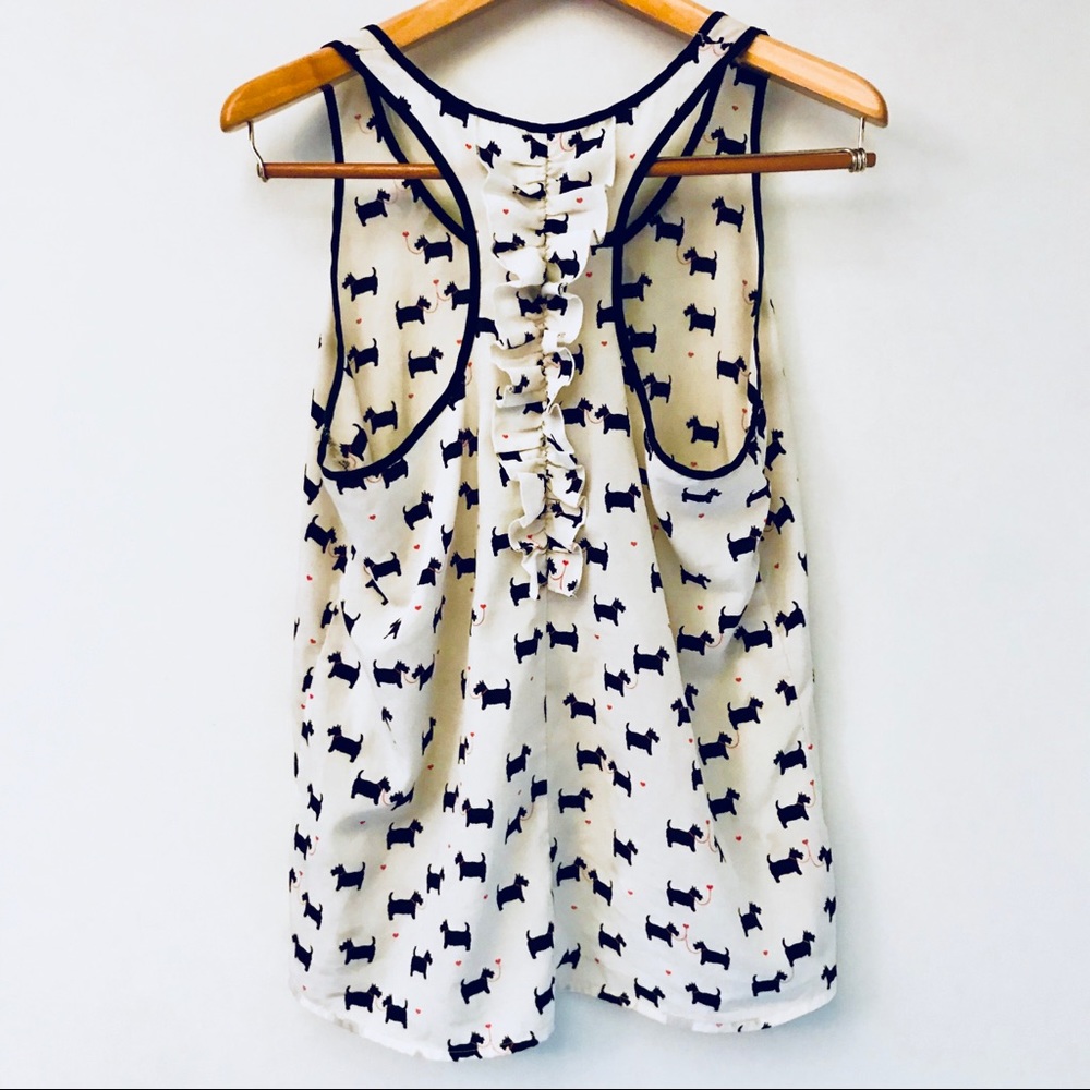 Candie’s scottie dog tank with ruffle detail sz L - Picture 3 of 5